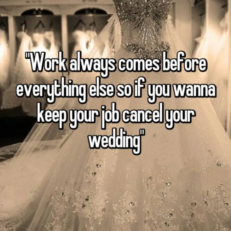 Posao uvijek dolazi na prvom mjestu pa ako želi&scaron; zadržati posao, otkaži vjenčanje