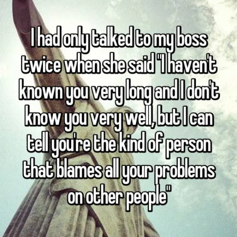 Razgovarala sam samo dva puta sa &scaron;eficom kad mi je rekla: 'Ne poznajem te dugo, ali čini mi se da si ti osoba koja uvijek krivi druge za svoje probleme'