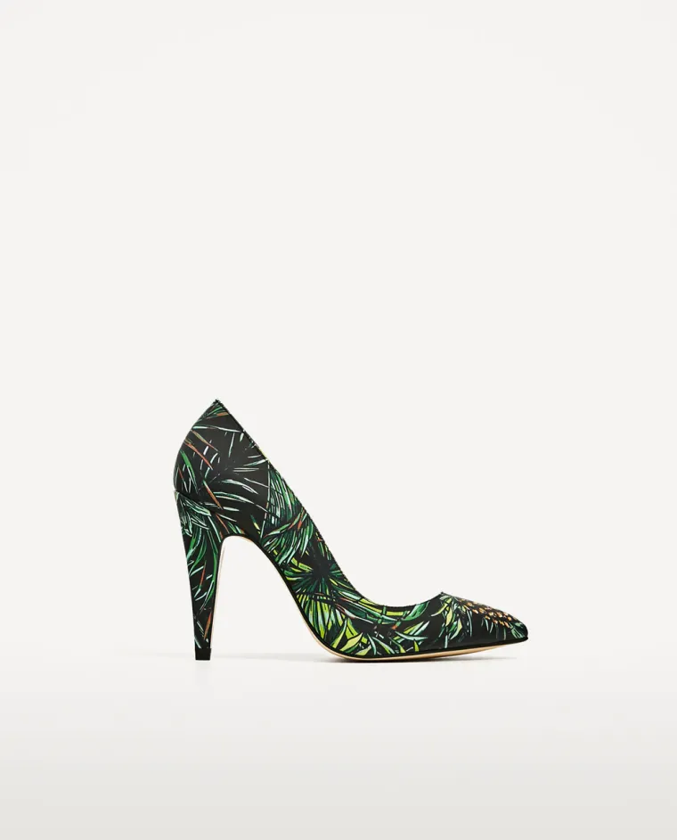 Kožne cipele na petu s tropskim motivom, 449,90 kuna