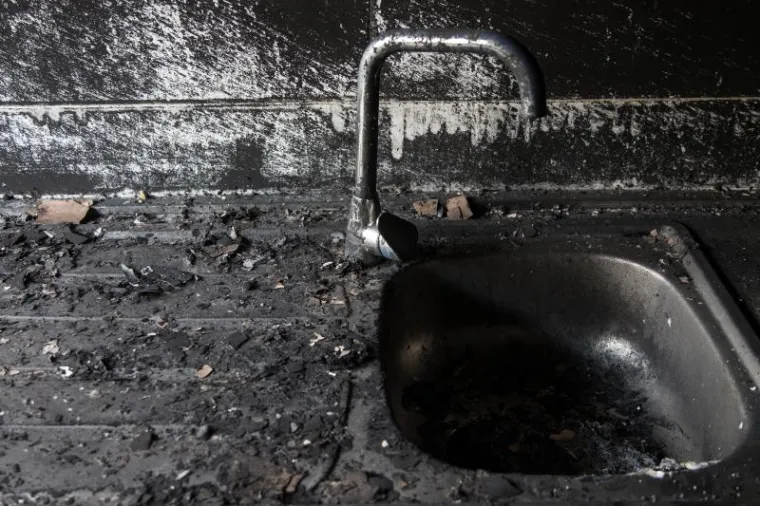 Čajna kuhinja u kojoj je jučer izbio požar u studentskom domu Cvjetno naselje.