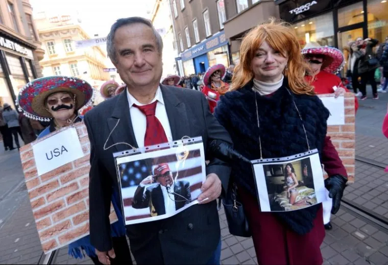 Kroz centar Zagreba pro&scaron;etale ma&scaron;kare KUD-a Prepu&scaron;tovec, među njima i Trump!