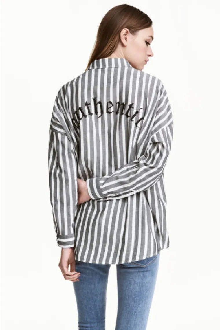 Bijelo-siva košulja, H&amp;M, 149,00 kuna