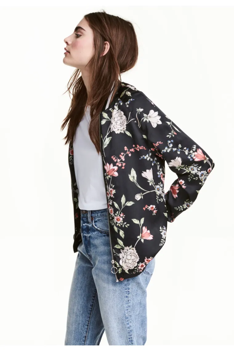 Satenska jakna cvjetnog uzorka, H&amp;M, 258,00 kuna