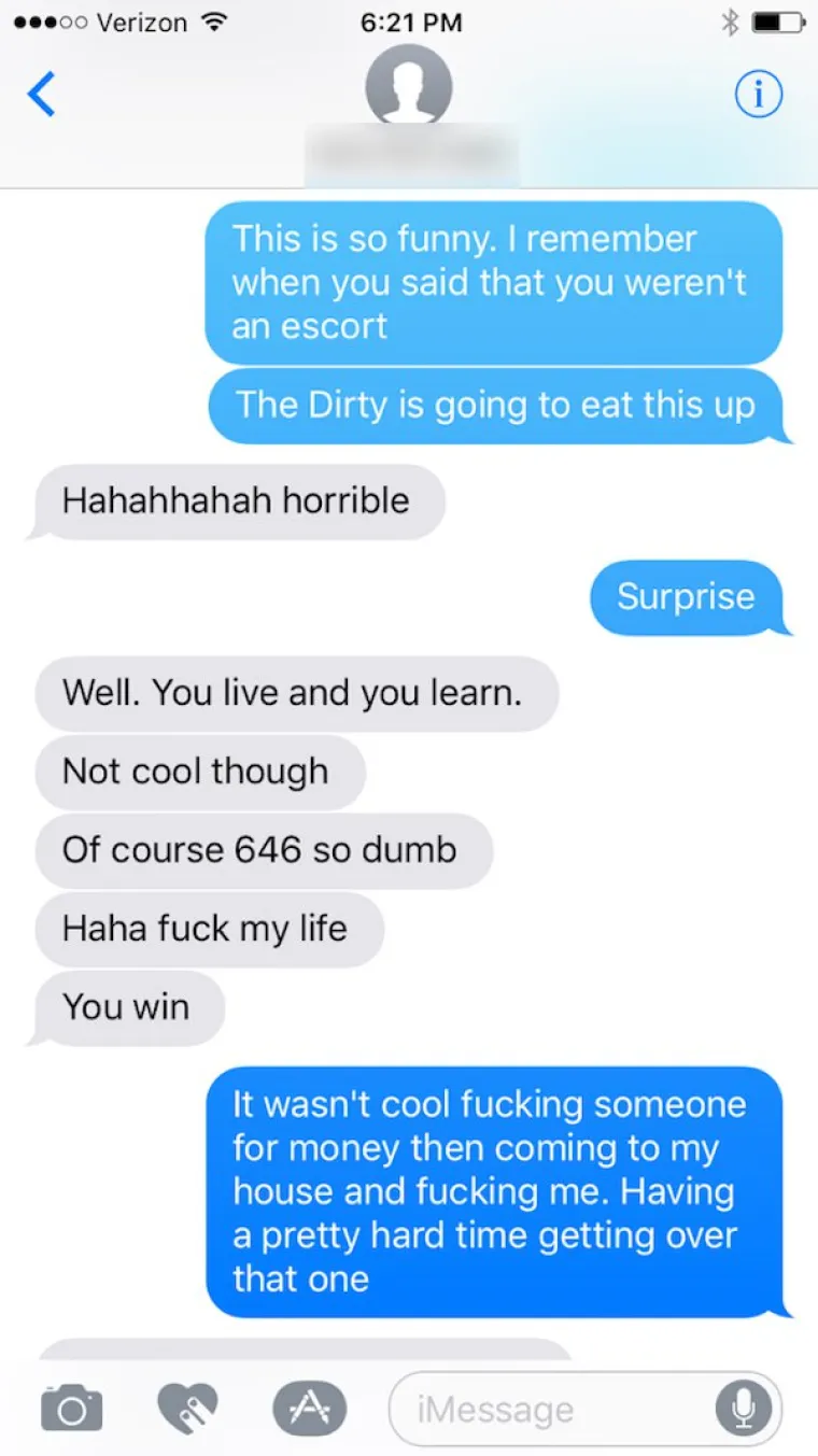 Na kraju je 'klijent' priznao da je zapravo njezin dečko i da ne može vjerovati da mu je lagala tri godine.