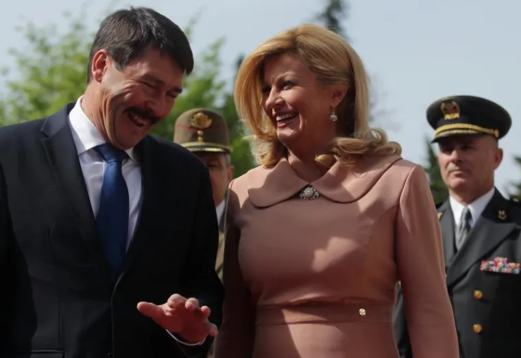 Ceremonija svečanog dočeka mađarskog predsjednika Adera u Uredu predsjednice RH