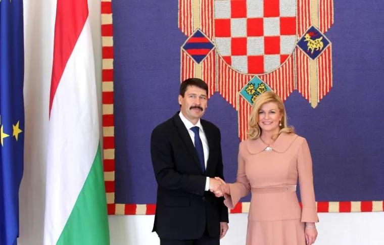 Ceremonija svečanog dočeka mađarskog predsjednika Adera u Uredu predsjednice RH