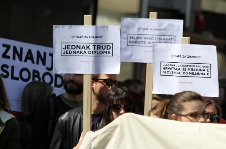 MAR&Scaron; ZA ZNANOST: 'Ne politici iznad struke; ne rektorima koji izmi&scaron;ljaju natječaje'