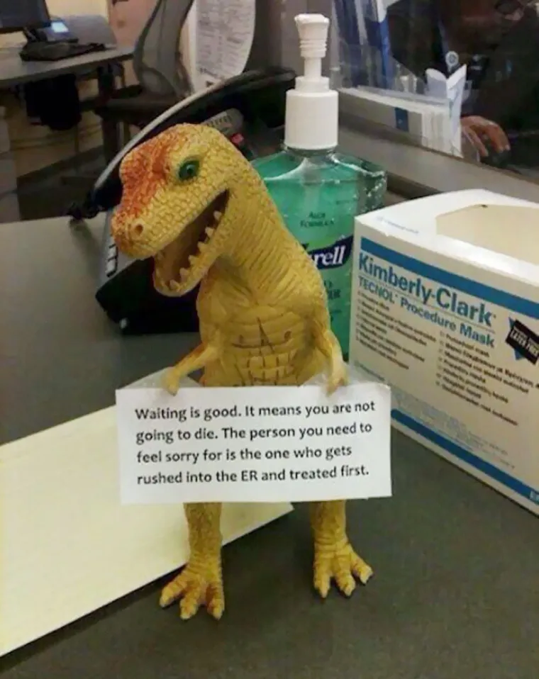 Bolnički T-Rex ima prilično dobar podsjetnik za vas