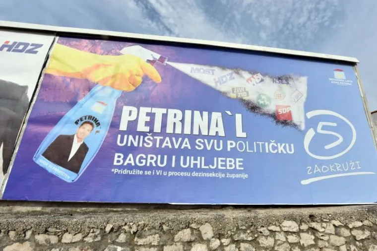 STIPE PETRINA IMA NAJURNEBESNIJI PREDIZBORNI PLAKAT: 'Petrina'l - uni&scaron;tava svu političku bagru i uhljebe'