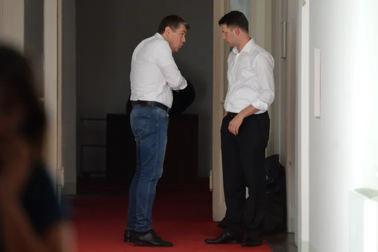 Boris Lalovac i Bozo Petrov u razgovoru u Saboru