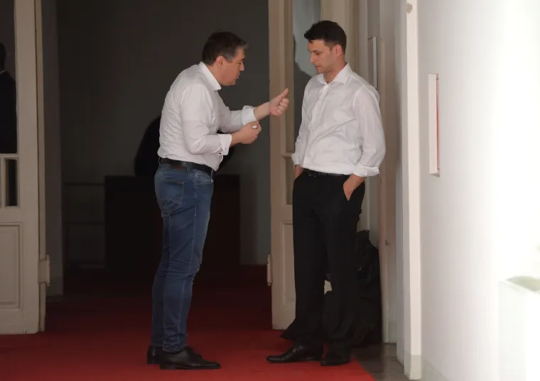 Boris Lalovac i Bozo Petrov u razgovoru u Saboru