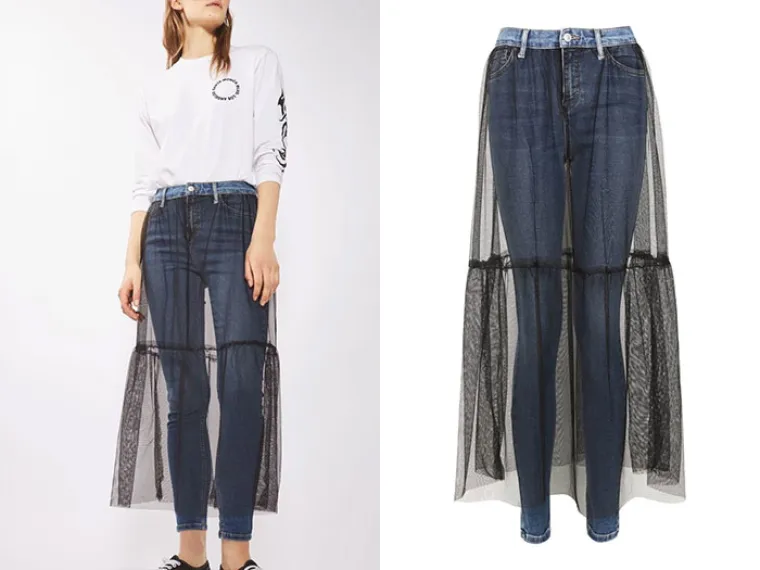 Kombinacija prozirna suknja i hlače