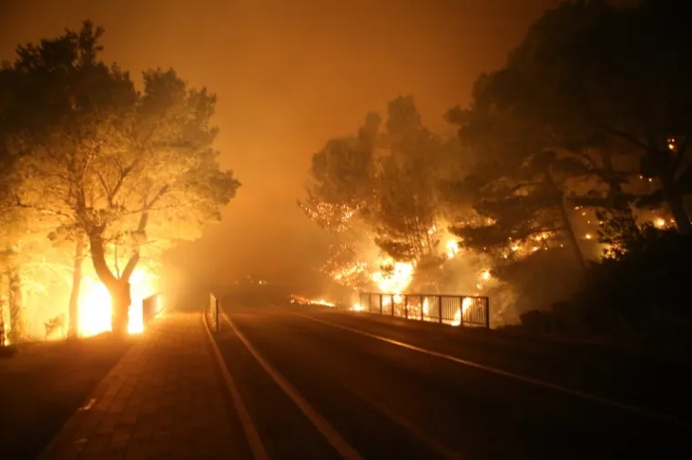Turisti iz triju tučepskih hotela &ndash; Jadran, Neptun i Tamaris te žitelji nastanjeni u ulicama u istočnom dijelu Tučepa, evakuirani su do ranih jutarnjih sati u ponedjeljak zbog požara koji je buknuo oko 2.30 sati u Gornjim Tučepima i zaprijetio stambenim objektima. Vi&scaron;e od 200 vatrogasaca uspjelo je obraniti hotele i spriječiti da ih zahvati vatrena stihija.
