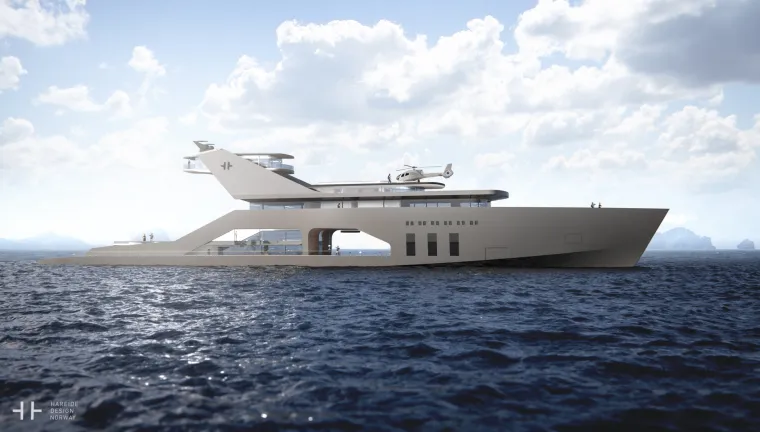 LUKSUZ NA KVADRAT: Ovaj 108-metarski koncept superjahte ima sve što možete poželjeti, a to uključuje heliodrom, vrt i - plažu