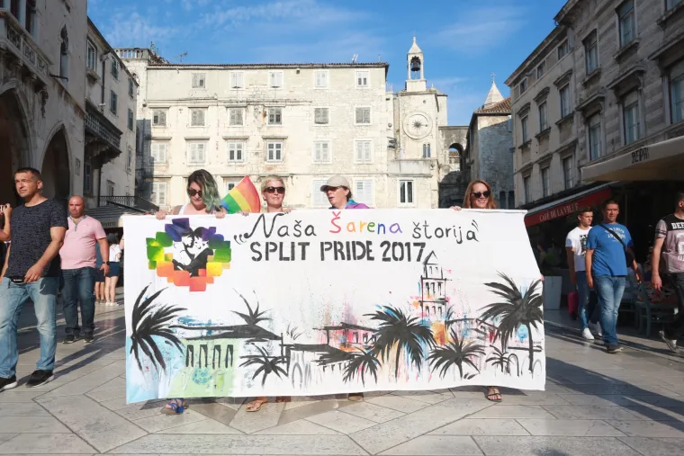 Split Pride 2017 održao se pod sloganom Na&scaron;a &scaron;arena storija na nekoliko lokacija u gradu