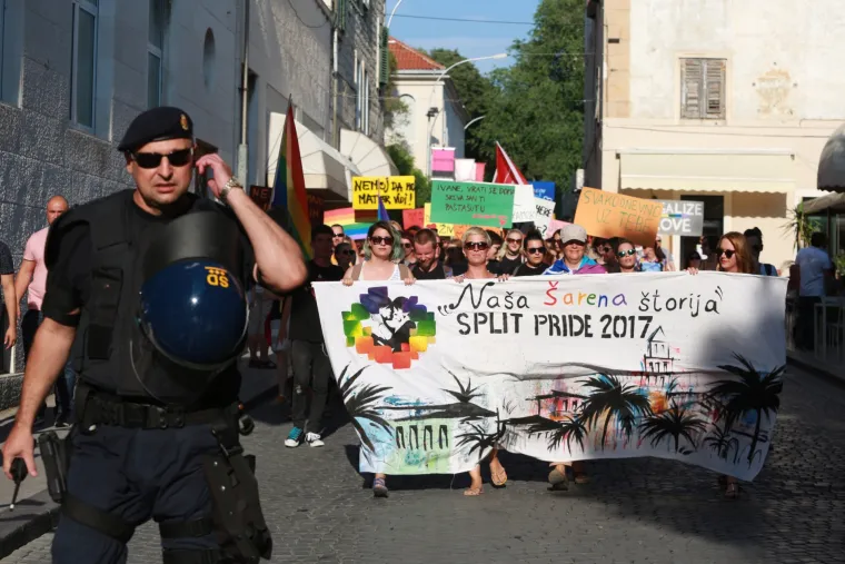 Split Pride 2017 održao se pod sloganom Na&scaron;a &scaron;arena storija na nekoliko lokacija u gradu