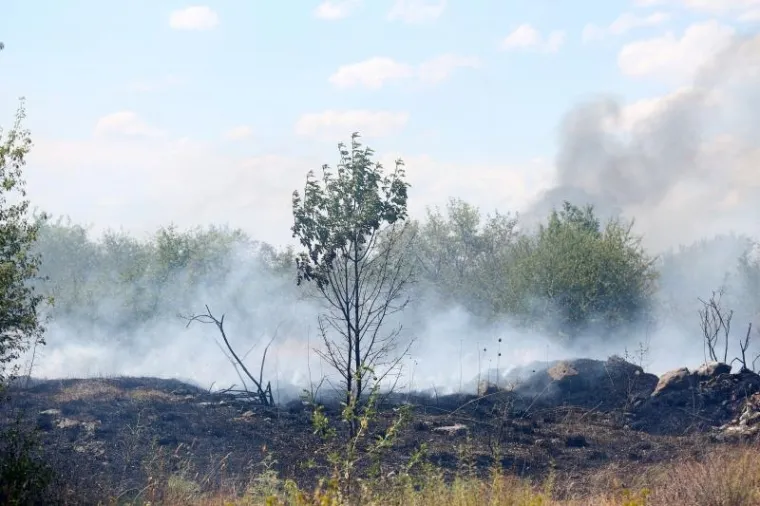 VELIKI POŽAR U ZALEĐU DRNI&Scaron;A PRIJETI KUĆAMA: Na terenu kanaderi i velik broj vatrogasaca