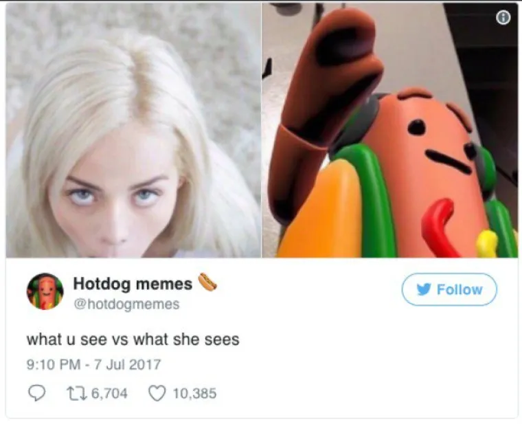 Hot dog animacija sa Snapchata postala je toliko popularna da je preplavila internet. Iako je posve besmislena, uspješno već danima nasmijava ljude na društvenim mrežama, a u nastavku možete vidjeti neke od primjera koji su toliko besmisleni da su postali smiješni.