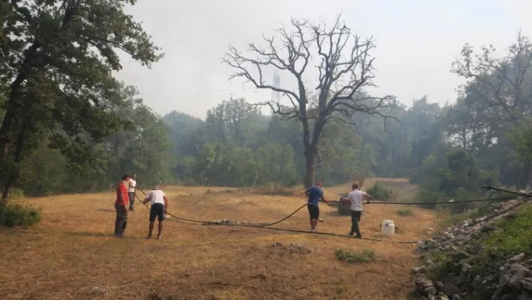 Vatrogasci i mještani gase požar kod Crvenog jezera