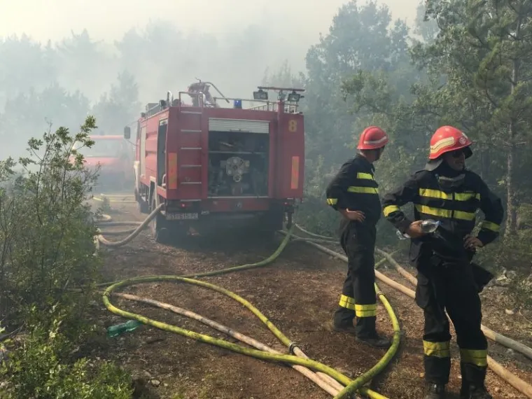Vatrogasci i mještani gase požar kod Crvenog jezera