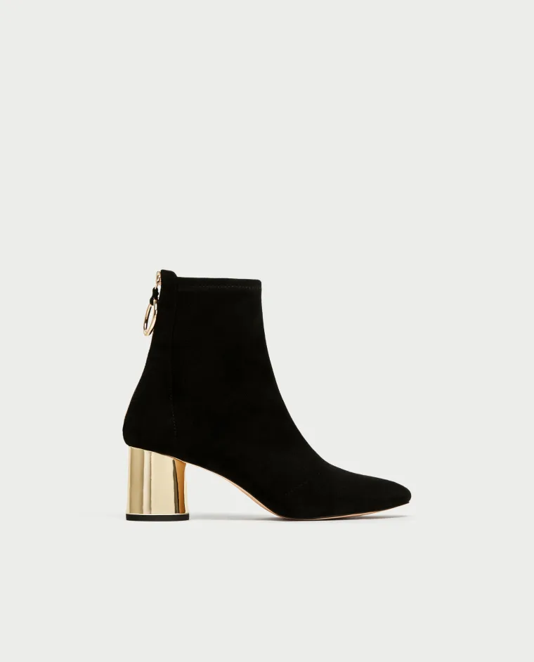 Crne gležnjače s metalik petom, Zara, 299,90 kuna