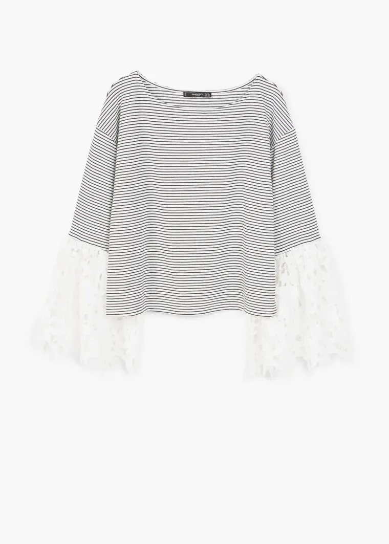 Majica s čipkom na rukavima, Mango, 169,90 kuna