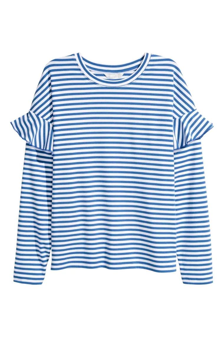 Jersey majica s volanima na rukavima, H&amp;M, 111,84 kuna