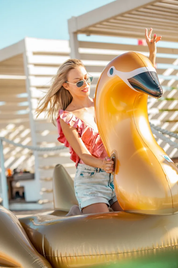 Nakon nastupa poznatog britanskog DJ-a Jaxa Jonesa, modna blogerica Sonja Kovač odlučila je ostati jo&scaron; jedan dan u klubu Aquarius, gdje je uživala u popodnevnom after partyju.Ispijajući koktele, Sonja se zaigrala sa zlatnim labudom, koji je uz ostale divovske ptice postao najpoželjniji modni dodatak za sve trendseterice ove sezone.