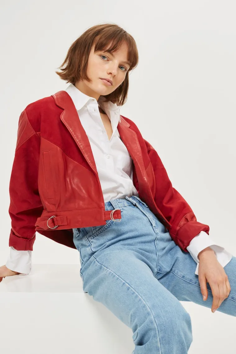 Cropped jakna od kože i antilopa, Topshop, 1.551,88 kuna