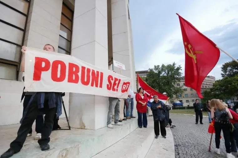 Prosvjed protiv uklanjanja imena mar&scaron;ala Tita u organizaciji inicijative 'Antifa&scaron;izam je moj izbor'