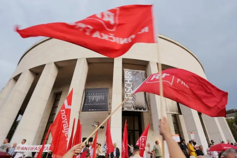 Prosvjed protiv uklanjanja imena mar&scaron;ala Tita u organizaciji inicijative 'Antifa&scaron;izam je moj izbor'