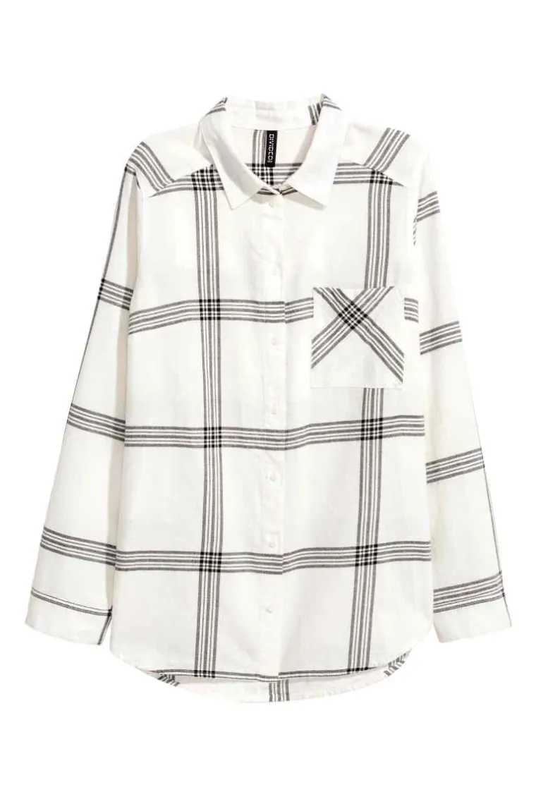 Bijela karirana košulja, H&amp;M, 110,92 kune