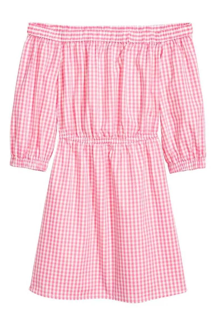 Karirana haljina s otkrivenim ramenima, H&amp;M, 184,92 kune