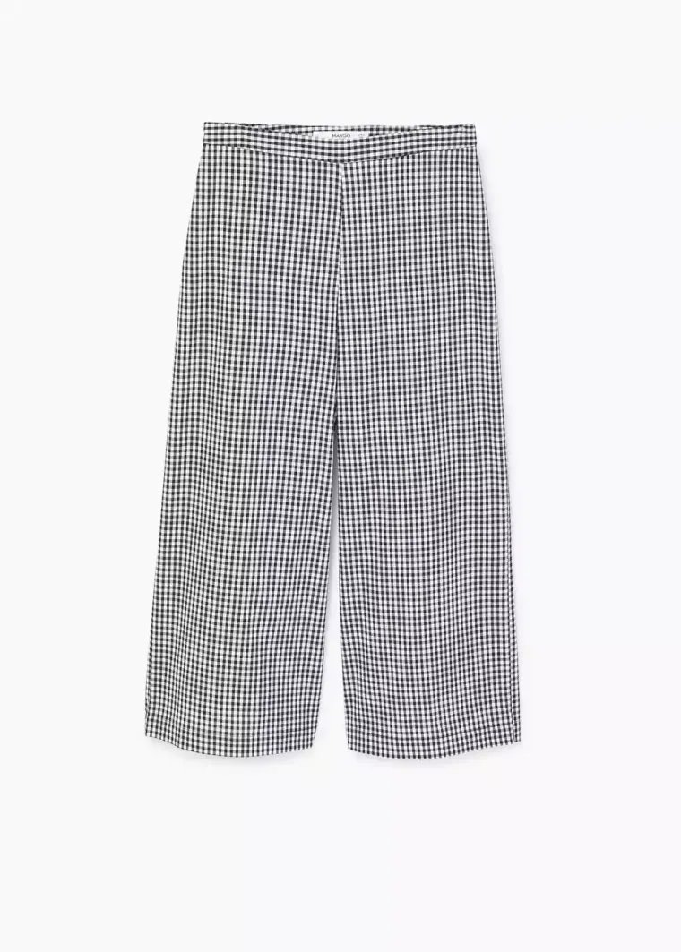 Karirane &scaron;iroke hlače, Mango, 199,90 kuna