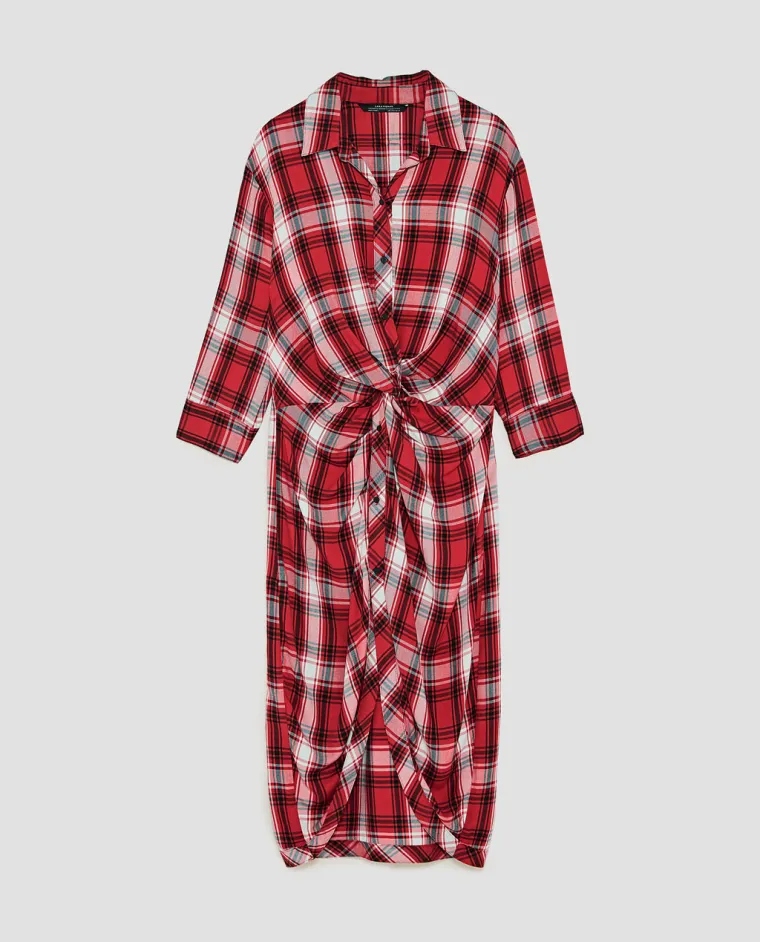 Karirana haljina-ko&scaron;ulja na vezanje u čvor, Zara, 299,90 kuna