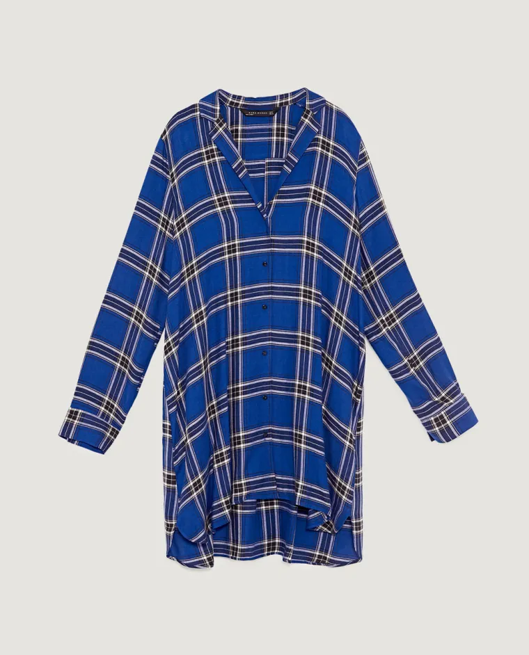 Plava karirana tunika, Zara, 229,90 kuna