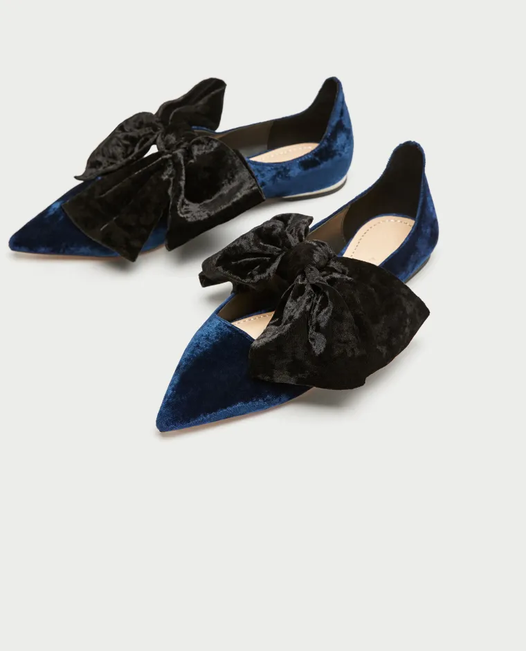 Baršunaste balerinke s mašnom, Zara, 199,90 kuna