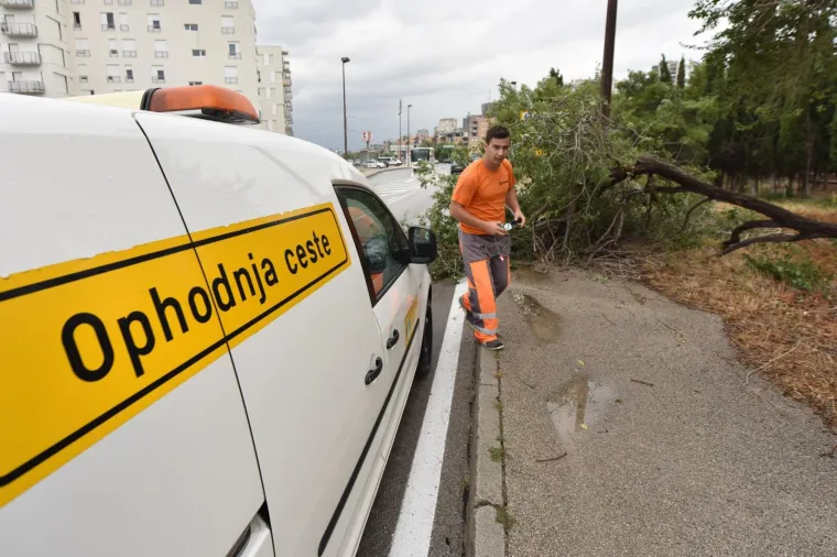 Jako jugo praćeno ki&scaron;om tijekom noći poru&scaron;ilo je nekoliko stabala u &Scaron;ibeniku.