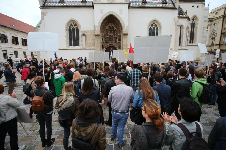 PROSVJED PROTIV SOR-A: Na Markovom trgu održan skup 'Od mjere do barijere – Mladi vrijede više'