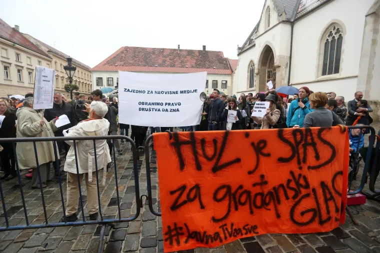 Prosvjed protiv ukidanja emisije 'Hrvatska uživo'
