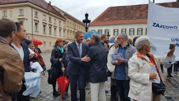 HND-ov prosvjed 'Javna televizija za sve' na Markovom trgu