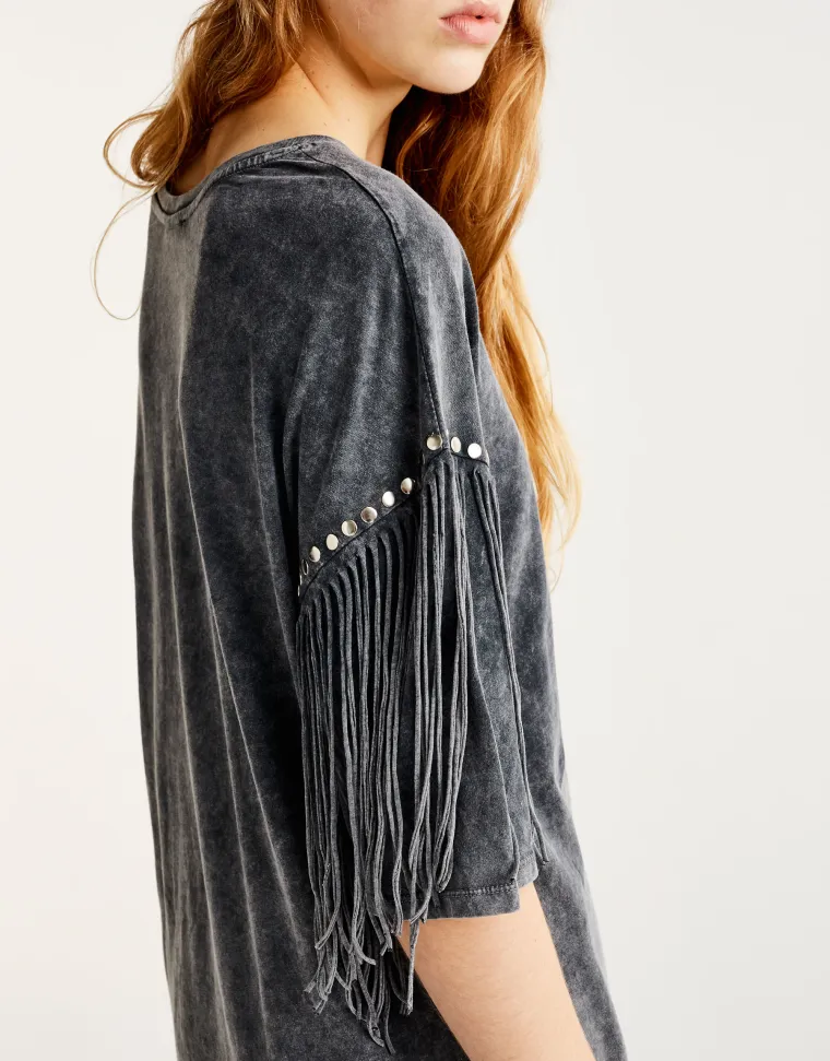 Majica s resicama na rukavima, Pull&amp;Bear, 119,90 kuna