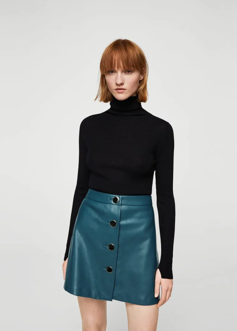 Suknja od umjetne kože s gumbima, Mango, 199,90 kuna