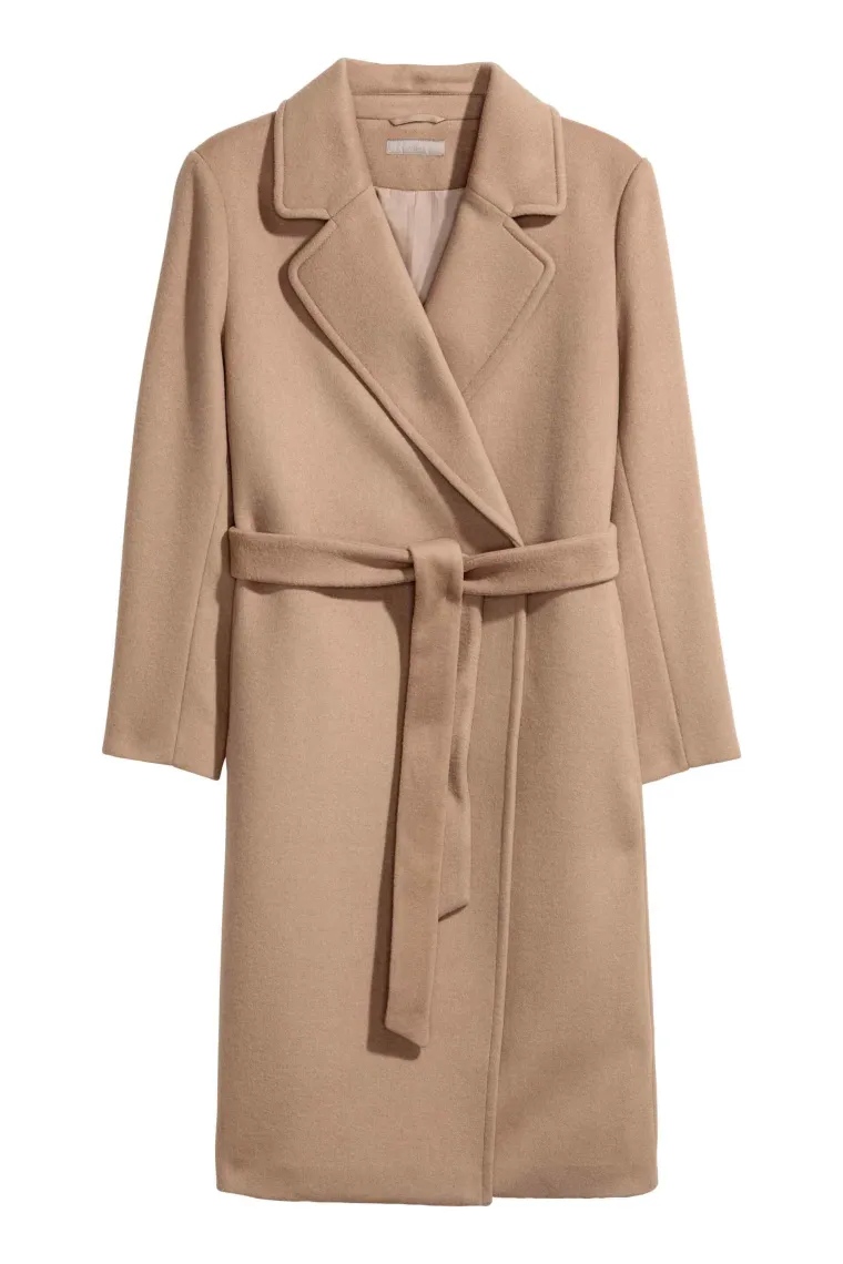 Dugi, vuneni kaput na vezanje, H&amp;M, 978,12 kuna