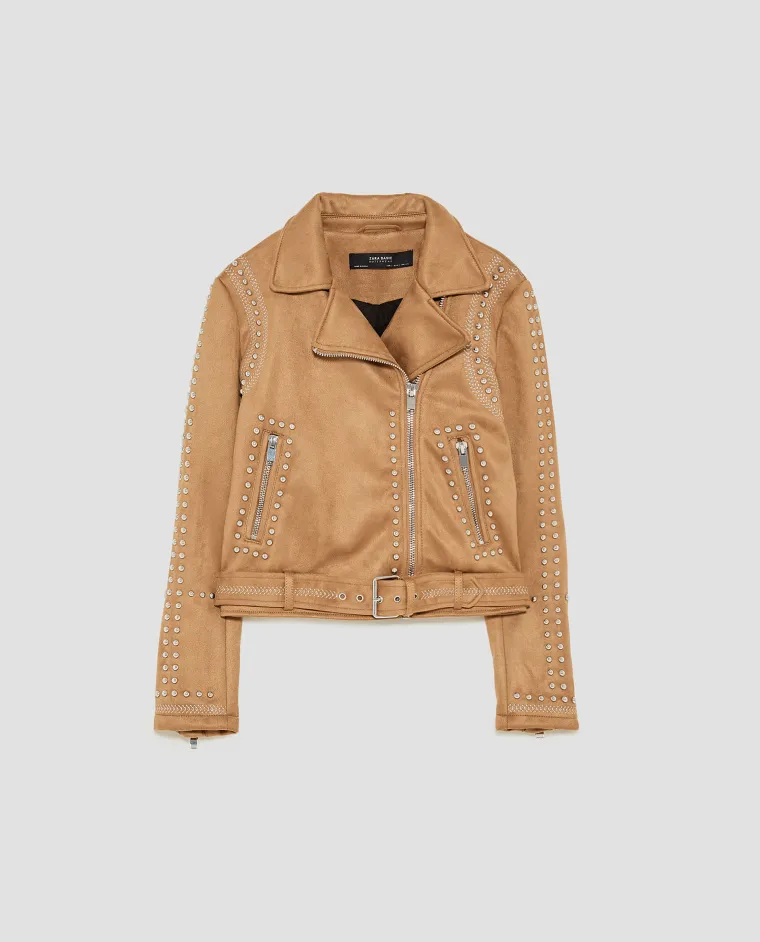 Jakna od umjetnog antilopa sa zakovicama, Zara, 549,90 kuna