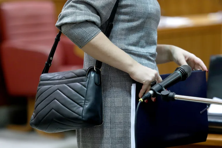 Saborska moda: državna tajnica Margareta Mađerić na sjednicu stigla u kariranoj haljini i visokim crnim potpeticama
