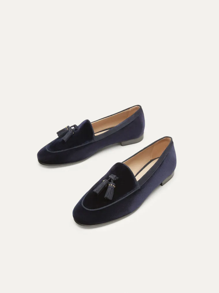 Plave baršunaste mokasinke, Massimo Dutti, 649,00 kuna