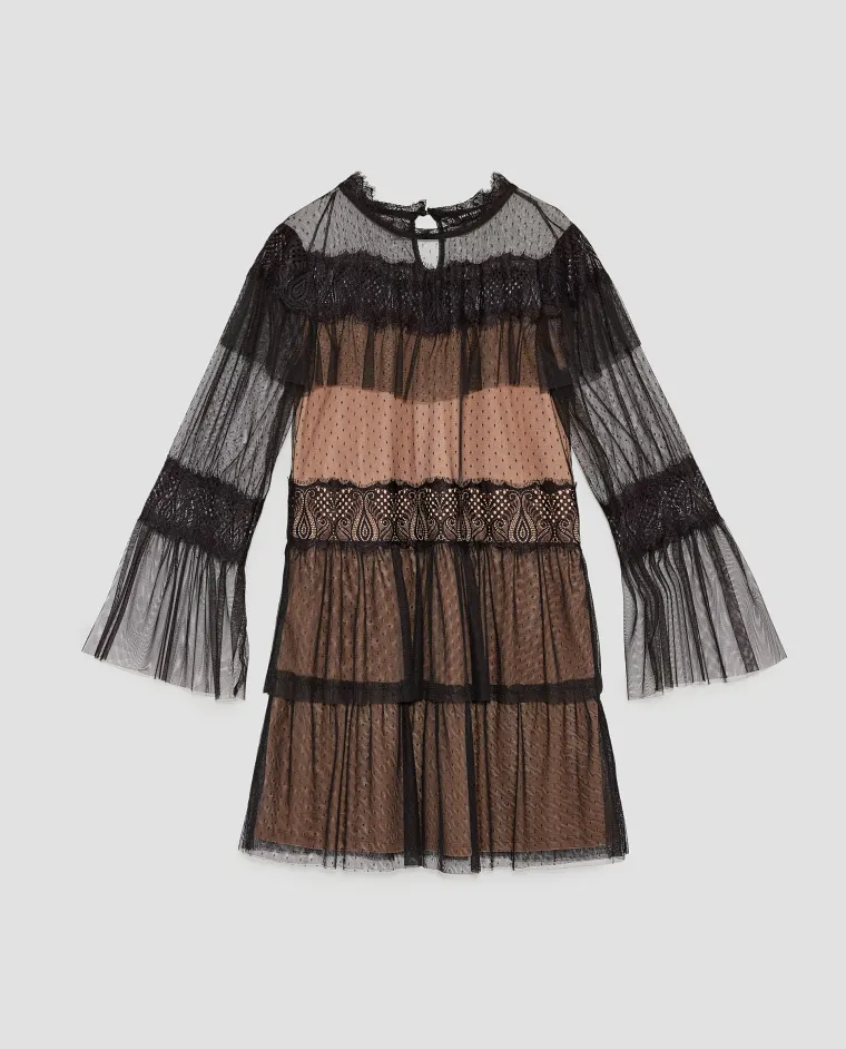 Kombinirana haljina s čipkastim dijelovima, Zara, 229,90 kuna