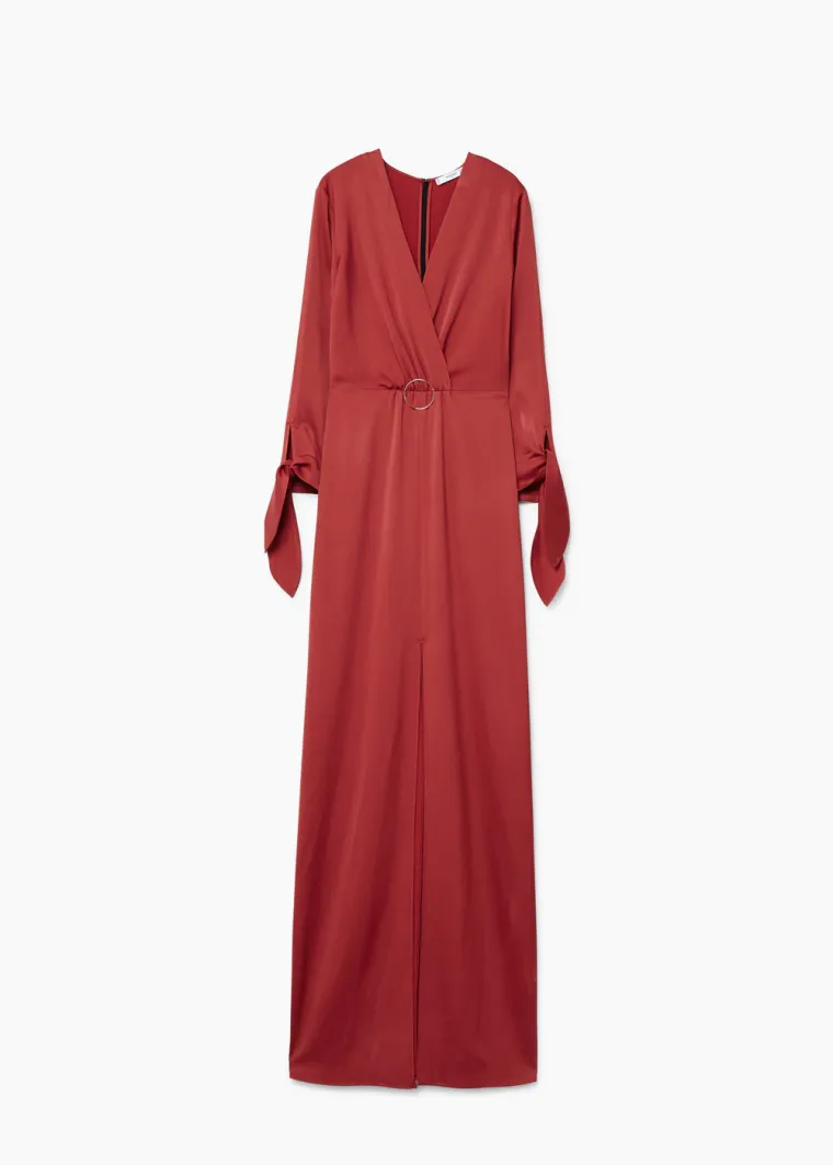 Duga crvena haljina s metalik ringom, Mango, 699,90 kuna