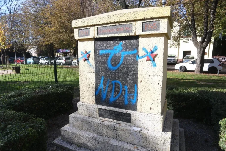 NAKON BISTE IVE LOLE RIBARA VANDALI NAŠLI NOVU ŽRTVU: Ustaškim znakovljem išaran spomenik pali borcima NOB-a u Zagrebu